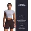 imageAoxjox Impact Seamless Workout Biker Shorts for Women Hidden Scrunch LowHigh Waisted Athletic Running Yoga Short 45quot5quotDandelion Brown