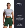 imageAoxjox Impact Seamless Workout Biker Shorts for Women Hidden Scrunch LowHigh Waisted Athletic Running Yoga Short 45quot5quotDark Green