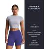 imageAoxjox Impact Seamless Workout Biker Shorts for Women Hidden Scrunch LowHigh Waisted Athletic Running Yoga Short 45quot5quotDark Indigo