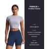 imageAoxjox Impact Seamless Workout Biker Shorts for Women Hidden Scrunch LowHigh Waisted Athletic Running Yoga Short 45quot5quotDark Navy