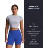 imageAoxjox Impact Seamless Workout Biker Shorts for Women Hidden Scrunch LowHigh Waisted Athletic Running Yoga Short 45quot5quotDeep Sea
