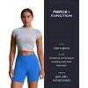 imageAoxjox Impact Seamless Workout Biker Shorts for Women Hidden Scrunch LowHigh Waisted Athletic Running Yoga Short 45quot5quotElectric Blue