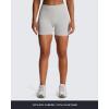 imageAoxjox Impact Seamless Workout Biker Shorts for Women Hidden Scrunch LowHigh Waisted Athletic Running Yoga Short 45quot5quotFeather Beige