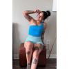 imageAoxjox Impact Seamless Workout Biker Shorts for Women Hidden Scrunch LowHigh Waisted Athletic Running Yoga Short 45quot5quotIce Blue