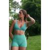 imageAoxjox Impact Seamless Workout Biker Shorts for Women Hidden Scrunch LowHigh Waisted Athletic Running Yoga Short 45quot5quotIce Mint