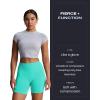 imageAoxjox Impact Seamless Workout Biker Shorts for Women Hidden Scrunch LowHigh Waisted Athletic Running Yoga Short 45quot5quotIce Mint