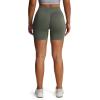 imageAoxjox Impact Seamless Workout Biker Shorts for Women Hidden Scrunch LowHigh Waisted Athletic Running Yoga Short 45quot5quotOlive Grey