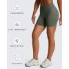 imageAoxjox Impact Seamless Workout Biker Shorts for Women Hidden Scrunch LowHigh Waisted Athletic Running Yoga Short 45quot5quotOlive Grey
