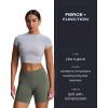 imageAoxjox Impact Seamless Workout Biker Shorts for Women Hidden Scrunch LowHigh Waisted Athletic Running Yoga Short 45quot5quotOlive Grey