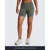 imageAoxjox Impact Seamless Workout Biker Shorts for Women Hidden Scrunch LowHigh Waisted Athletic Running Yoga Short 45quot5quotOlive Grey