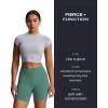 imageAoxjox Impact Seamless Workout Biker Shorts for Women Hidden Scrunch LowHigh Waisted Athletic Running Yoga Short 45quot5quotPistachio