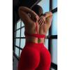 imageAoxjox Impact Seamless Workout Biker Shorts for Women Hidden Scrunch LowHigh Waisted Athletic Running Yoga Short 45quot5quotRacing Red