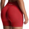 imageAoxjox Refine Seamless Workout Biker Shorts for Women Low Waisted Hidden Scrunch Athletic Running Yoga Short 5quotRacing Red