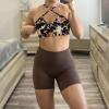 imageAoxjox Scarlett Workout Biker Shorts for Women Tummy Control High Waisted Hidden Scrunch Athletic Gym Running Yoga Short 6quotFudge Coffee