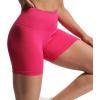 imageAoxjox Seamless Asset Workout Biker Shorts for Women Tummy Control High Waisted Athletic Scrunch Gym Running Yoga Short 5quot6quotBeetroot Purple