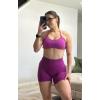 imageAoxjox Seamless Asset Workout Biker Shorts for Women Tummy Control High Waisted Athletic Scrunch Gym Running Yoga Short 5quot6quotCattleya Purple