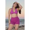 imageAoxjox Seamless Asset Workout Biker Shorts for Women Tummy Control High Waisted Athletic Scrunch Gym Running Yoga Short 5quot6quotCattleya Purple