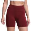 imageAoxjox Seamless Asset Workout Biker Shorts for Women Tummy Control High Waisted Athletic Scrunch Gym Running Yoga Short 5quot6quotJam Red Marl