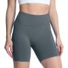 imageAoxjox Seamless Asset Workout Biker Shorts for Women Tummy Control High Waisted Athletic Scrunch Gym Running Yoga Short 5quot6quotSteel