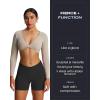 imageAoxjox Vanity Workout Biker Shorts for Women V Waist Tummy Control High Waisted Hidden Scrunch Running Yoga Short 45quotBlack