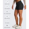 imageAoxjox Vanity Workout Biker Shorts for Women V Waist Tummy Control High Waisted Hidden Scrunch Running Yoga Short 45quotBlack