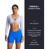 imageAoxjox Vanity Workout Biker Shorts for Women V Waist Tummy Control High Waisted Hidden Scrunch Running Yoga Short 45quotDirectoire Blue