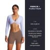 imageAoxjox Vanity Workout Biker Shorts for Women V Waist Tummy Control High Waisted Hidden Scrunch Running Yoga Short 45quotFudge Coffee