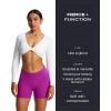imageAoxjox Vanity Workout Biker Shorts for Women V Waist Tummy Control High Waisted Hidden Scrunch Running Yoga Short 45quotPurple