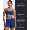 imageAoxjox Velma Workout Biker Shorts for Women Color Block CrossWaist High Waisted Exercise Gym Running Yoga Short 6quotBellwether BlueAiry Blue