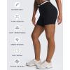 imageAoxjox Velma Workout Biker Shorts for Women Color Block CrossWaist High Waisted Exercise Gym Running Yoga Short 6quotBlackness and White