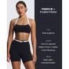imageAoxjox Velma Workout Biker Shorts for Women Color Block CrossWaist High Waisted Exercise Gym Running Yoga Short 6quotBlackness and White