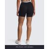 imageAoxjox Velma Workout Biker Shorts for Women Color Block CrossWaist High Waisted Exercise Gym Running Yoga Short 6quotBlackness and White