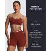 imageAoxjox Velma Workout Biker Shorts for Women Color Block CrossWaist High Waisted Exercise Gym Running Yoga Short 6quotBurgundyWoodrose