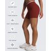 imageAoxjox Velma Workout Biker Shorts for Women Color Block CrossWaist High Waisted Exercise Gym Running Yoga Short 6quotBurgundyWoodrose