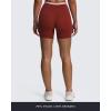 imageAoxjox Velma Workout Biker Shorts for Women Color Block CrossWaist High Waisted Exercise Gym Running Yoga Short 6quotBurgundyWoodrose