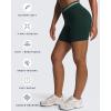 imageAoxjox Velma Workout Biker Shorts for Women Color Block CrossWaist High Waisted Exercise Gym Running Yoga Short 6quotForest GreenSage Green