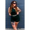 imageAoxjox Velma Workout Biker Shorts for Women Color Block CrossWaist High Waisted Exercise Gym Running Yoga Short 6quotForest GreenSage Green