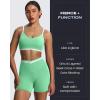 imageAoxjox Velma Workout Biker Shorts for Women Color Block CrossWaist High Waisted Exercise Gym Running Yoga Short 6quotKatydid GreenWhite