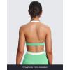 imageAoxjox Womens Color Block Halter Workout Sports Bras Fitness Athletic Vanessa Bra Yoga Crop TankKatydid GreenWhite