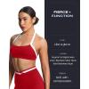 imageAoxjox Womens Color Block Halter Workout Sports Bras Fitness Athletic Vanessa Bra Yoga Crop TankRacing RedWhite