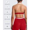 imageAoxjox Womens Color Block Halter Workout Sports Bras Fitness Athletic Vanessa Bra Yoga Crop TankRacing RedWhite
