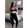 imageAoxjox Womens Color Block Workout Sports Bras Fitness Lexi Lined Strappy Bra Athletic Yoga Crop TankBlack and White