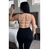 imageAoxjox Womens Color Block Workout Sports Bras Fitness Lexi Lined Strappy Bra Athletic Yoga Crop TankBlack and White