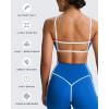 imageAoxjox Womens Color Block Workout Sports Bras Fitness Lexi Lined Strappy Bra Athletic Yoga Crop TankDirectoire BlueWhite