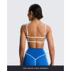 imageAoxjox Womens Color Block Workout Sports Bras Fitness Lexi Lined Strappy Bra Athletic Yoga Crop TankDirectoire BlueWhite