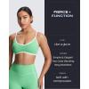imageAoxjox Womens Color Block Workout Sports Bras Fitness Lexi Lined Strappy Bra Athletic Yoga Crop TankKatydid GreenWhite