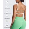 imageAoxjox Womens Color Block Workout Sports Bras Fitness Lexi Lined Strappy Bra Athletic Yoga Crop TankKatydid GreenWhite