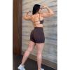 imageAoxjox Womens Color Block Workout Sports Bras Fitness Lexi Lined Strappy Bra Athletic Yoga Crop TankMulchDriftwood
