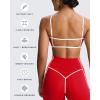 imageAoxjox Womens Color Block Workout Sports Bras Fitness Lexi Lined Strappy Bra Athletic Yoga Crop TankRacing RedWhite
