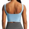 imageAoxjox Womens Workout Brooke Tank Crop Curve Longline Fitness Sports Bras Training Gym Bra YogaAiry Blue